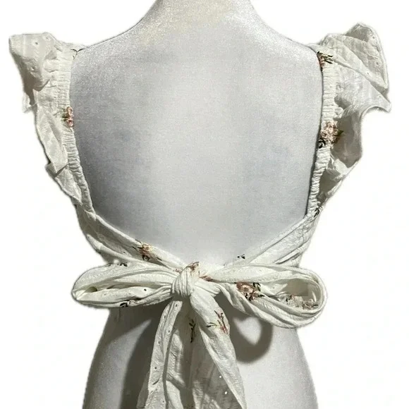 NWT Kurious tie back ruffle sleeve floral tank XS - Picture 3 of 6